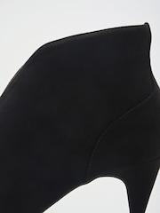 Friends Like These Black Wide Fit Faux Suede Deep Cut Kitten Heel Ankle Boots - Image 5 of 5
