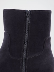 Friends Like These Navy Wide Fit Faux Suede Mini Block Heeled Smart Ankle Boots - Image 5 of 5