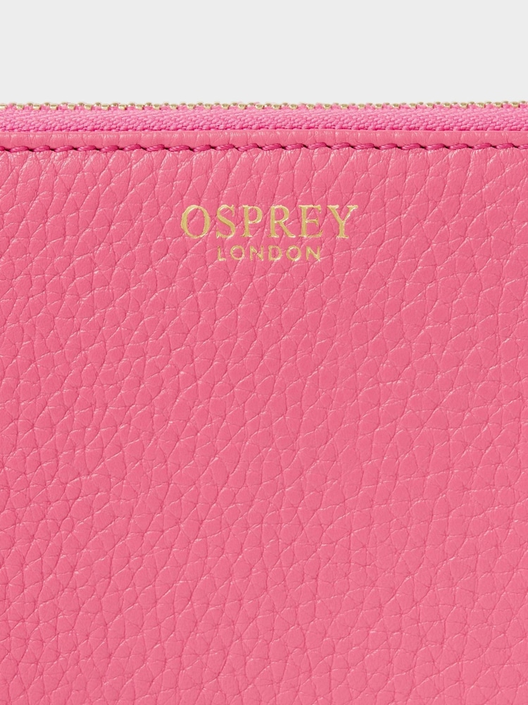 Osprey London Dark Pink The Core Small Leather Zip Around Purse - Image 5 of 5 Osprey London Dark Pink The Core Small Leather Zip Around Purse - Image 5 of 5