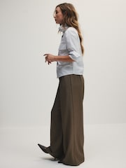 לבן עם פסים - The Set Utility Shirt - תמונה 4 מתוך 9
