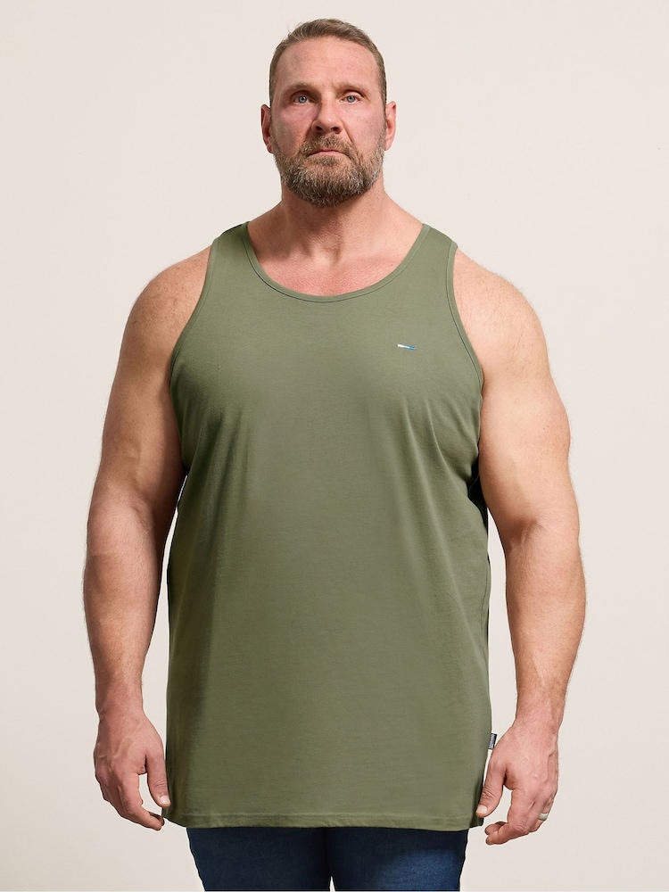 BadRhino Big & Tall Green Longline Falcon Singlet Vests 3 Pack - Image 2 of 9