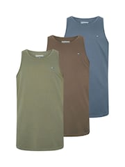 BadRhino Big & Tall Green Longline Falcon Singlet Vests 3 Pack - Image 6 of 9