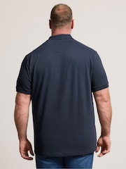 BadRhino Big & Tall Blue Contrast Placket Core Polo Shirt - Image 3 of 6