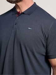 BadRhino Big & Tall Blue Contrast Placket Core Polo Shirt - Image 4 of 6