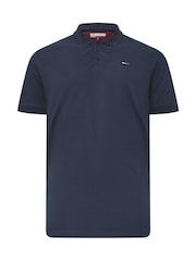 BadRhino Big & Tall Blue Contrast Placket Core Polo Shirt - Image 5 of 6