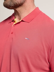 BadRhino Big & Tall Pink Contrast Placket Core Polo Shirt - Image 3 of 6