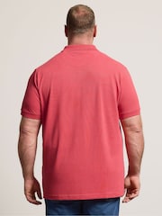 BadRhino Big & Tall Pink Contrast Placket Core Polo Shirt - Image 4 of 6