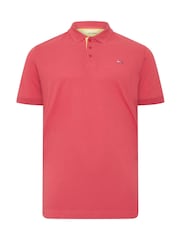 BadRhino Big & Tall Pink Contrast Placket Core Polo Shirt - Image 5 of 6