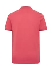 BadRhino Big & Tall Pink Contrast Placket Core Polo Shirt - Image 6 of 6