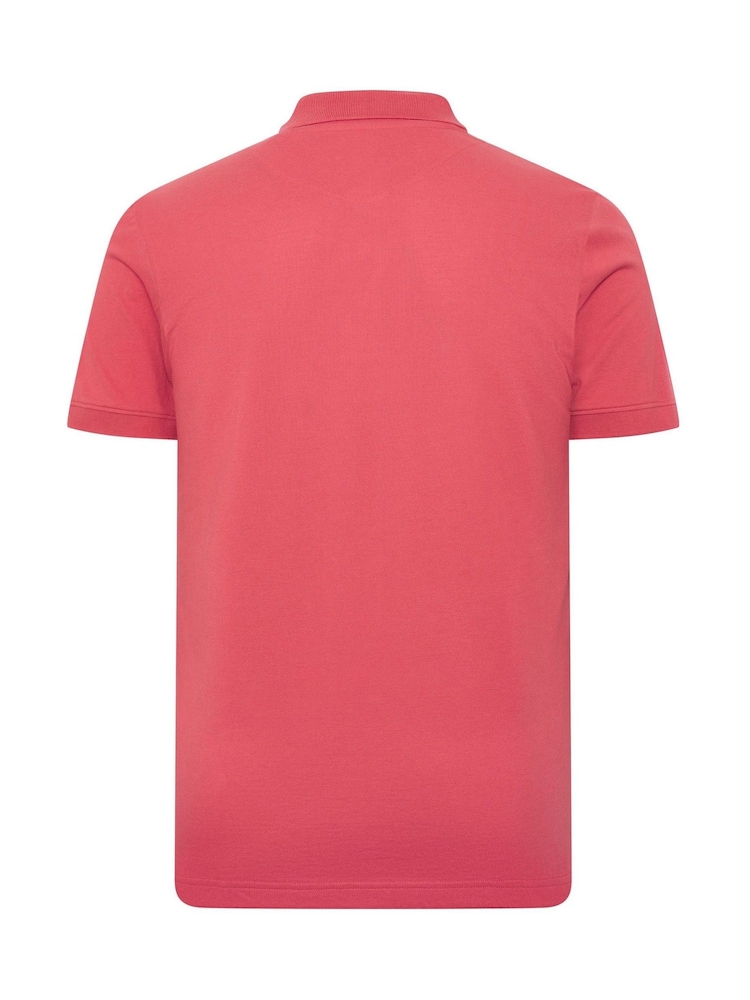 BadRhino Big & Tall Pink Contrast Placket Core Polo Shirt - Image 6 of 6