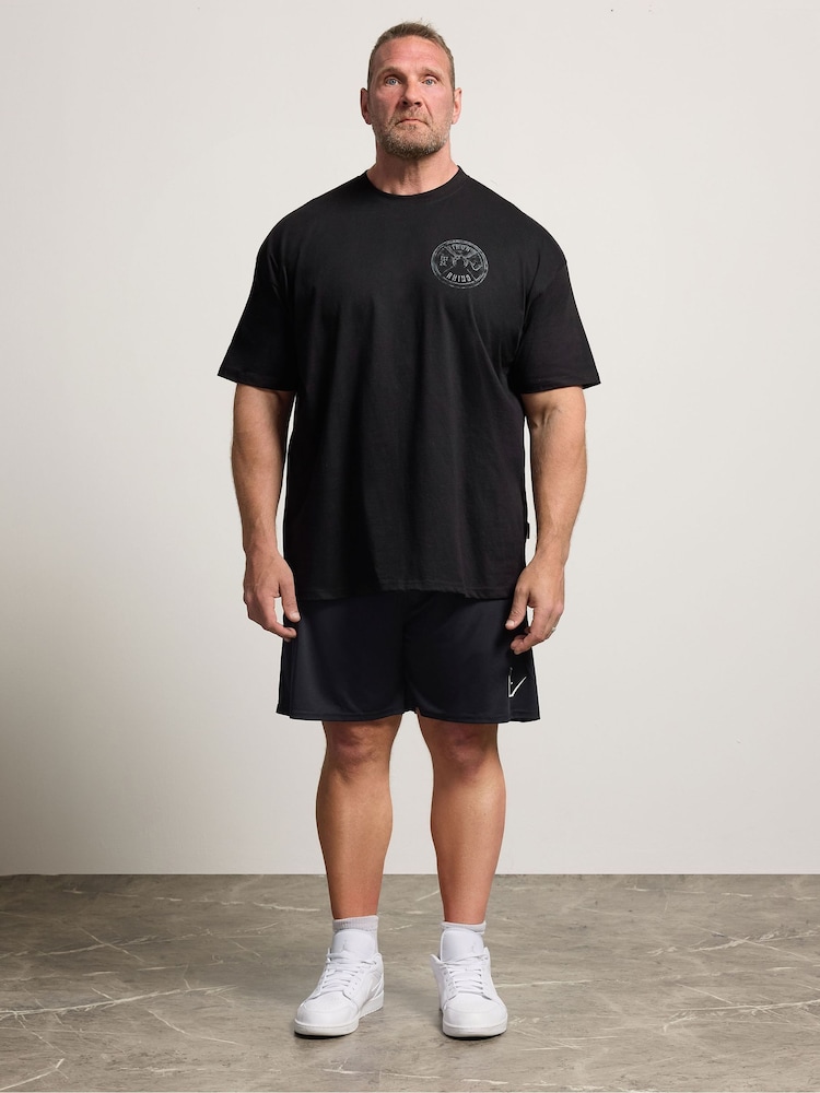 BadRhino Big & Tall Black IronRhino Weightplate T-Shirt - Image 2 of 7 BadRhino Big & Tall Black IronRhino Weightplate T-Shirt - Image 2 of 7