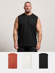 BadRhino Big & Tall Black Muscle Vests 3 Pack - Image 1 of 9