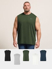 BadRhino Big & Tall Black Muscle Vests 5 Pack - Image 1 of 4