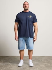 BadRhino Big & Tall Blue Palm Beach Club Acid Wash T-Shirt - Image 2 of 5