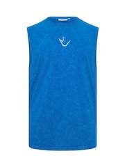 BadRhino Big & Tall Blue IronRhino Acid Wash Old English Vest - Image 6 of 7