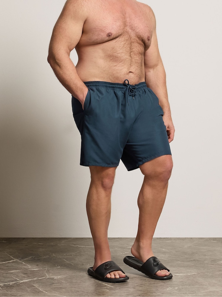 BadRhino Big & Tall Blue Plain Swim Shorts - Image 1 of 4