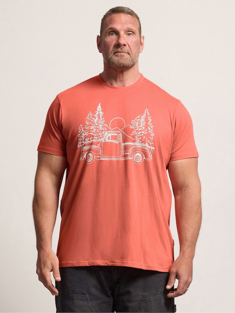 BadRhino Big & Tall Orange Arabesque Pick Up Truck T-Shirt - Image 1 of 5 BadRhino Big & Tall Orange Arabesque Pick Up Truck T-Shirt - Image 1 of 5