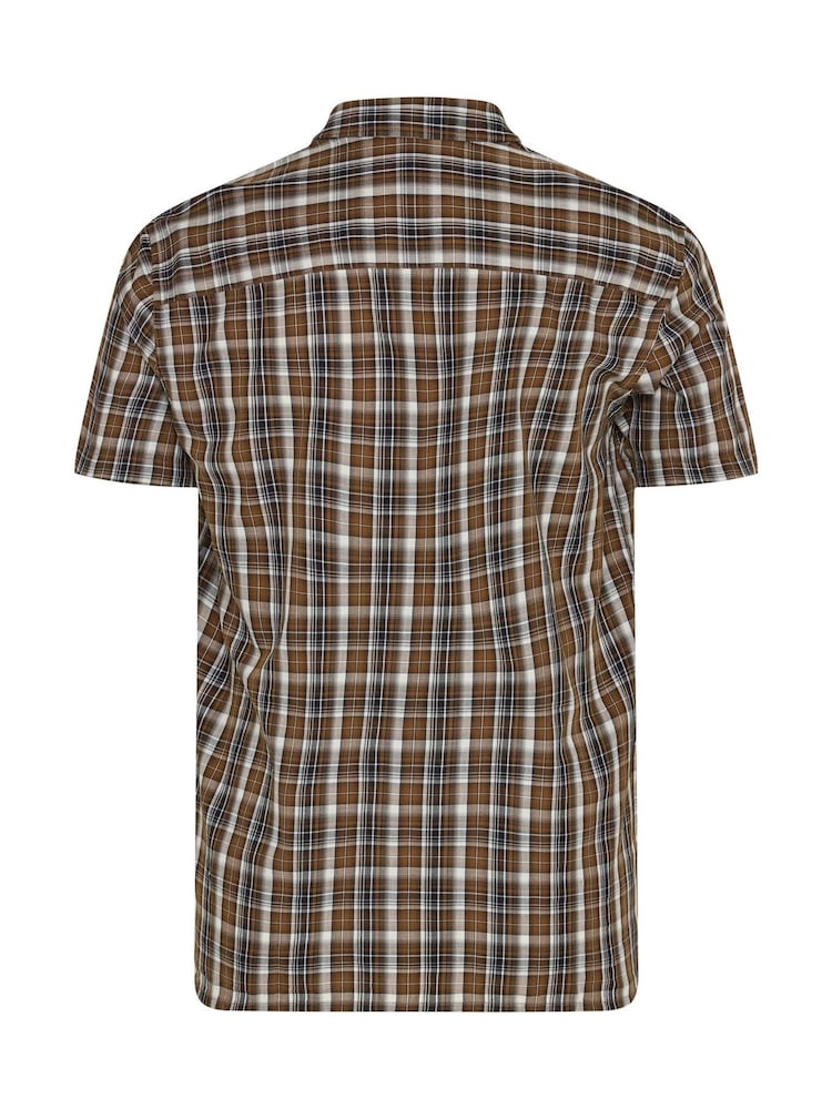 BadRhino Big & Tall Brown Checked Short Sleeve Shirt - Image 6 of 6 BadRhino Big & Tall Brown Checked Short Sleeve Shirt - Image 6 of 6