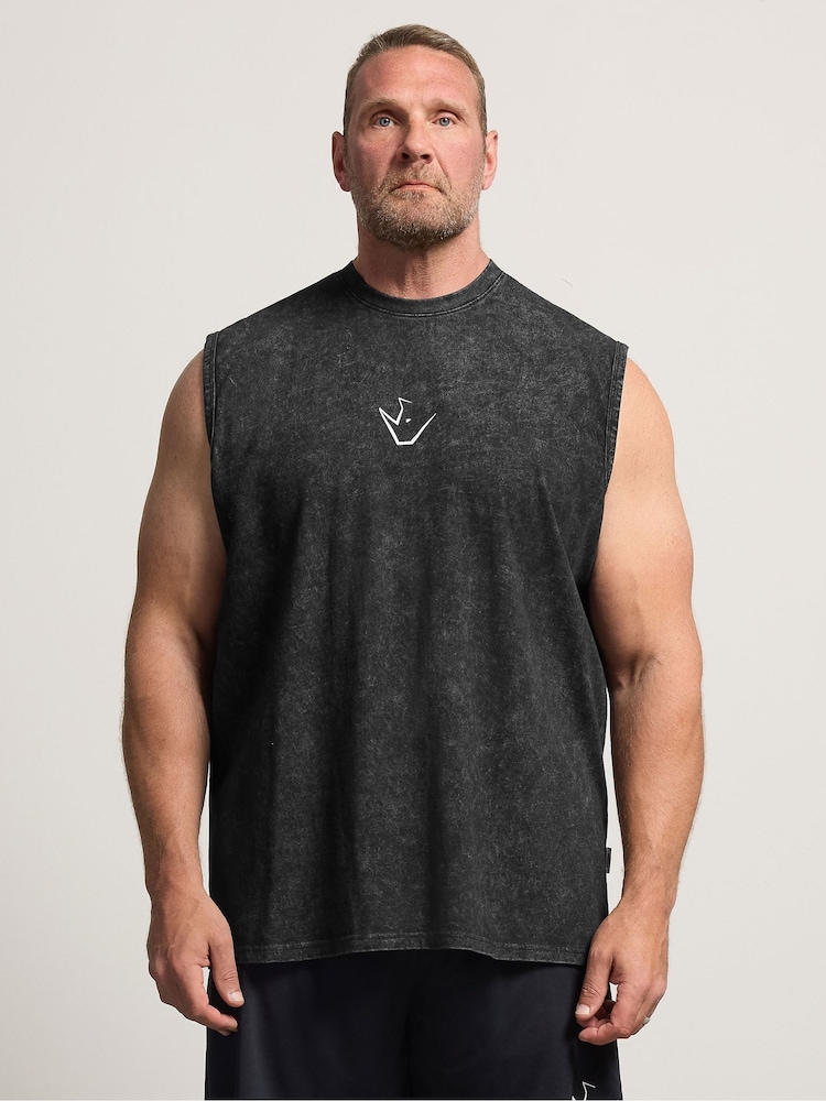 BadRhino Big & Tall Black IronRhino Old English Vest - Image 1 of 7 BadRhino Big & Tall Black IronRhino Old English Vest - Image 1 of 7