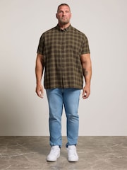 BadRhino Big & Tall Brown Checked Short Sleeve Shirt - Image 2 of 6