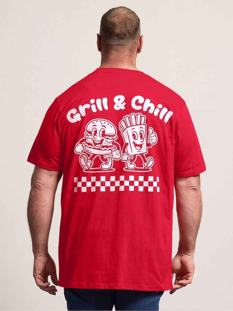 Rojo - Largo - Camiseta BadRhino Big & Tall Grill & Chill - Imagen 2 de 7