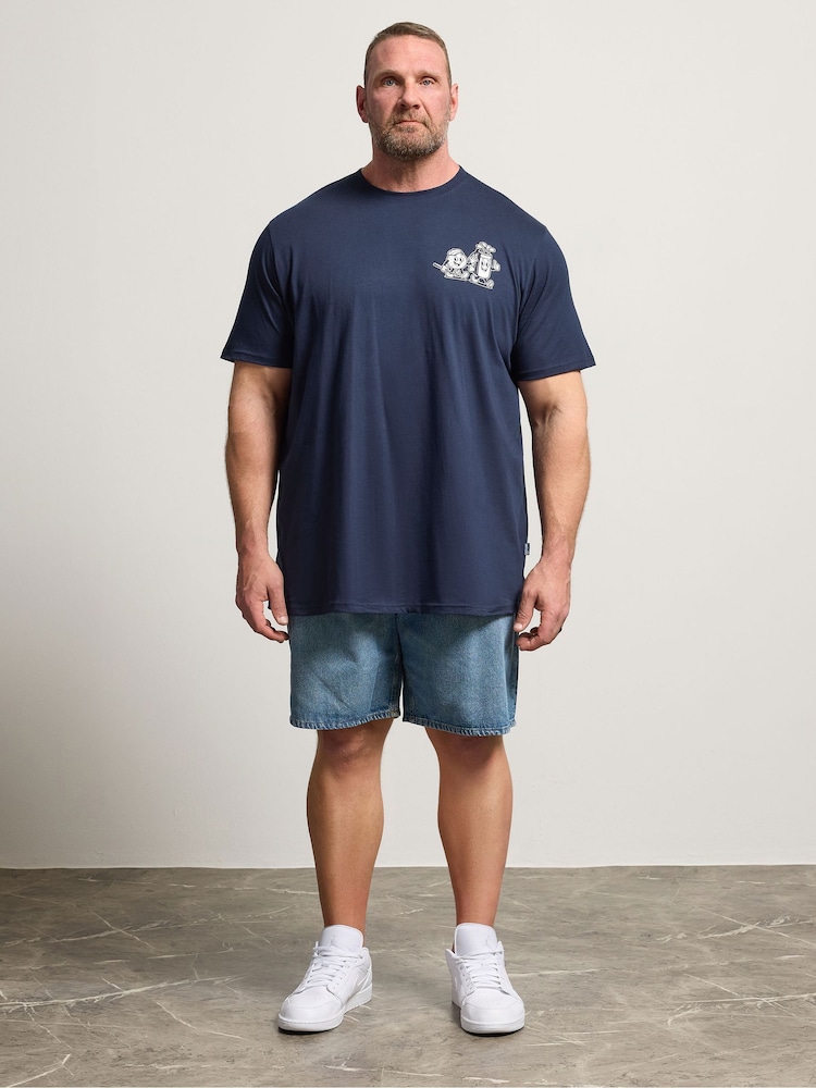 BadRhino Big & Tall Blue Long Cartoon T-Shirt - Image 2 of 7