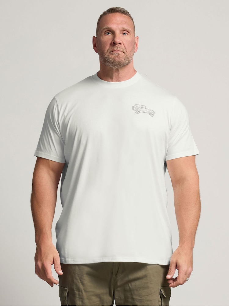 BadRhino Big & Tall White Forever Off Roader T-Shirt - Image 1 of 6 BadRhino Big & Tall White Forever Off Roader T-Shirt - Image 1 of 6
