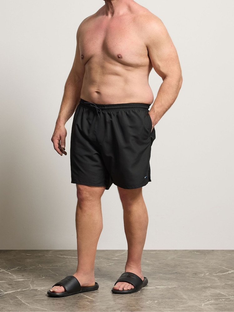 BadRhino Big & Tall Black Plain Swim Shorts - Image 1 of 6