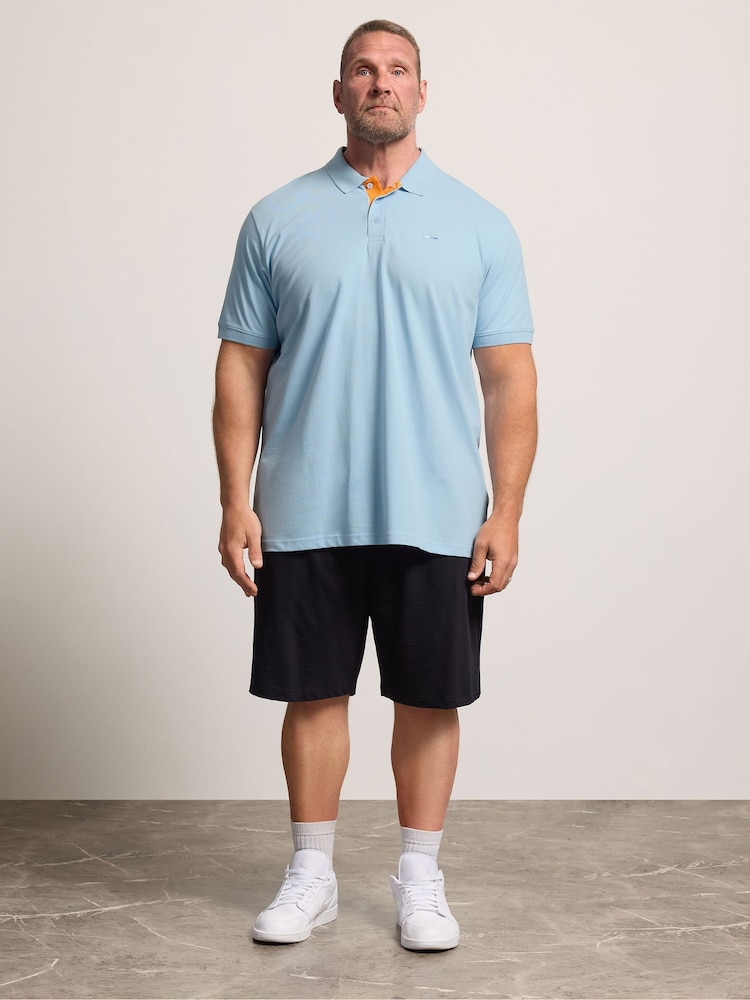 BadRhino Big & Tall Chambray Blue Contrast Core Polo Shirt - Image 2 of 6 BadRhino Big & Tall Chambray Blue Contrast Core Polo Shirt - Image 2 of 6