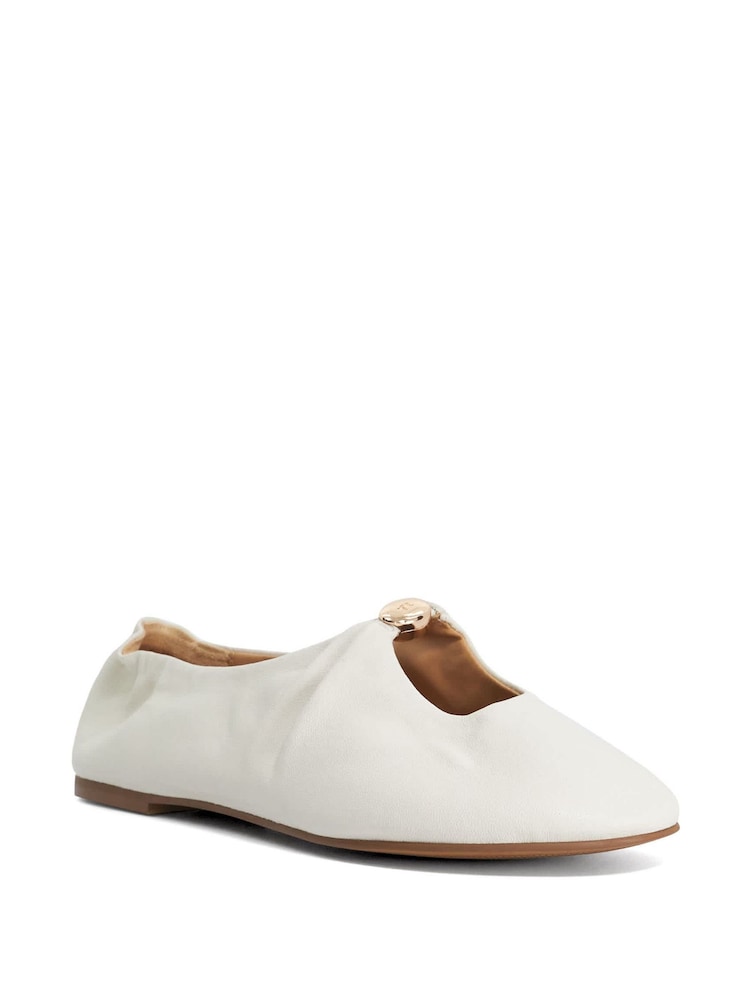 Dune London White Havella Ballet Pumps - Image 1 of 5