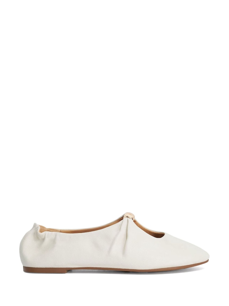 Dune London White Havella Ballet Pumps - Image 2 of 5