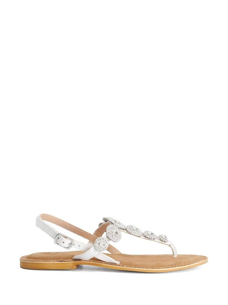Dune London White Liana Casual Sandals - Image 1 of 5