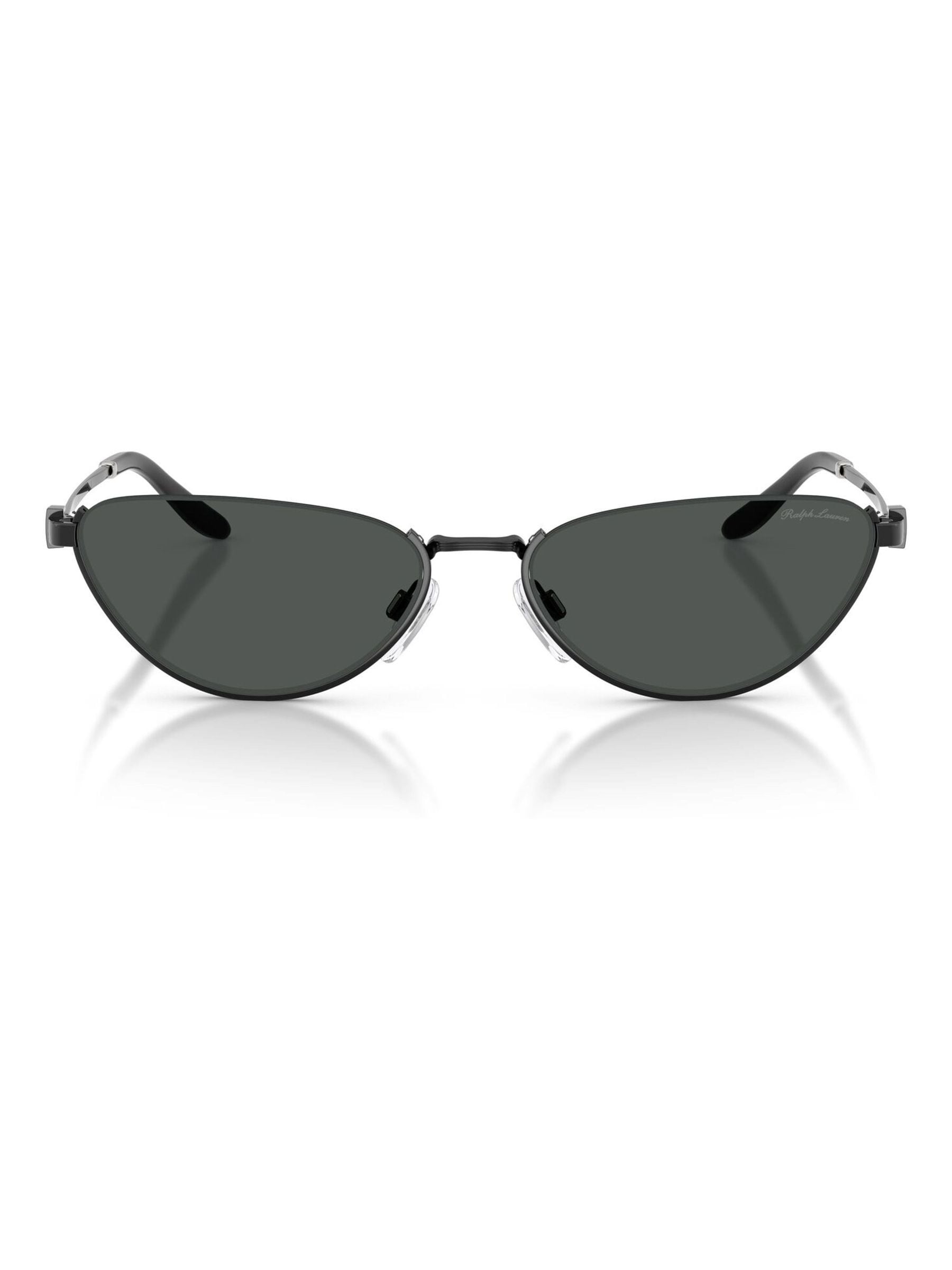 Ralph Lauren Grey Woman Rl7095 922387 Sunglasses Metal Black Cat Eye Normal - Image 2