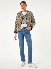 Roman Natural Animal Print Reversible Jacket - Image 1 of 5