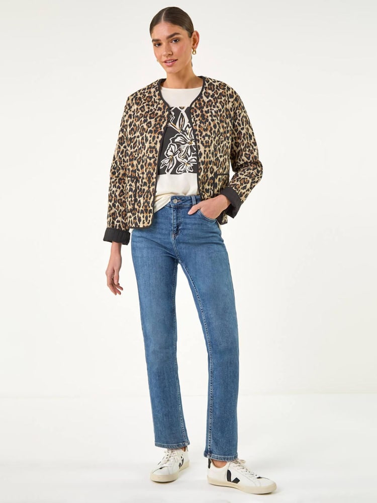 Roman Natural Animal Print Reversible Jacket - Image 1 of 5