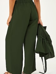 Roman Green Crepe Elasticated Waist Trousers - Image 3 of 5