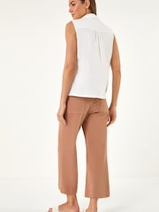 Roman White Broderie Collared Vest Top - Image 3 of 5