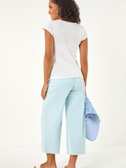 Roman White Crochet Broiderie Knit Top - Image 3 of 5