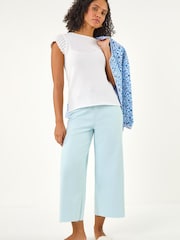 Roman White Crochet Broiderie Knit Top - Image 4 of 5