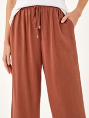 Roman Orange Cropped Linen Trousers - Image 5 of 5
