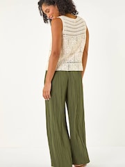 Roman Natural Crochet Knit Vest - Image 3 of 5