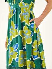 Vestido midi con ribete de encaje y estampado floral de Roman - Imagen 5 de 5