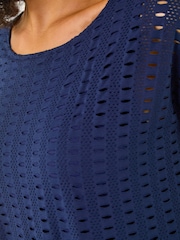 Roman Blue Cut Out Detail Stretch Top - Image 5 of 5