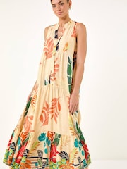 Roman Yellow Floral Print Smock Maxi Dress - Image 2 of 5