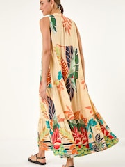 Roman Yellow Floral Print Smock Maxi Dress - Image 3 of 5