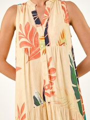 Roman Yellow Floral Print Smock Maxi Dress - Image 5 of 5