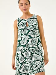 Roman Green Button Shift Dress - Image 2 of 5