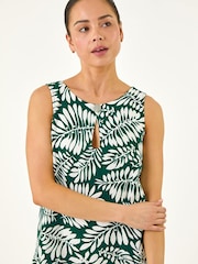 Roman Green Button Shift Dress - Image 4 of 5