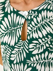 Roman Green Button Shift Dress - Image 6 of 6