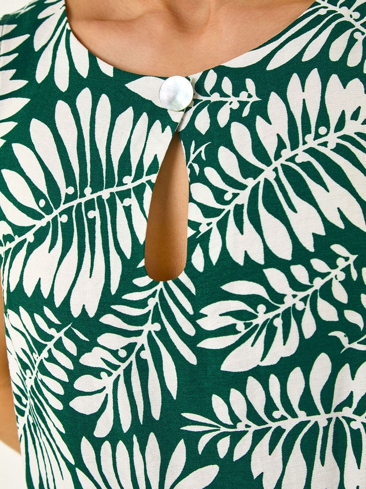 Roman Green Button Shift Dress - Image 6 of 6